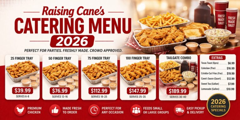 Raising Cane’s Catering Menu With Prices